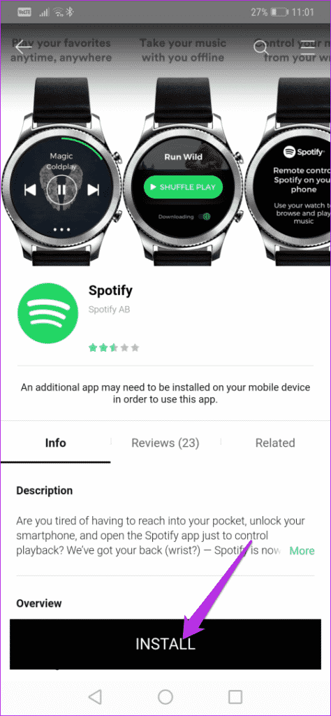 Spotify Premium'u Samsung Galaxy Watch'ınıza bağlama En tatlı ev