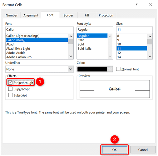 how to make a underline in excel