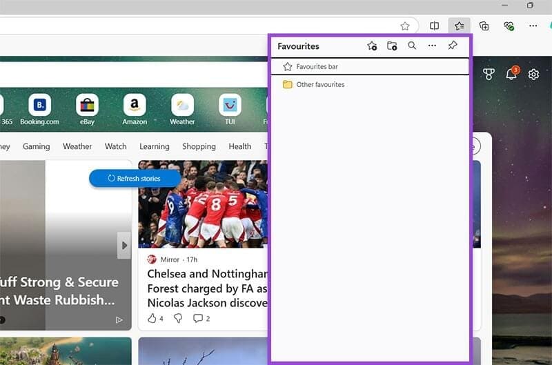 طريقة سهلة لتنظيم الروابط المفضلة في Microsoft Edge - %categories