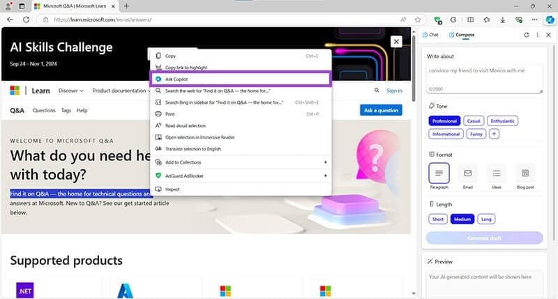 اكتشف ميزات Copilot في Microsoft Edge - %categories