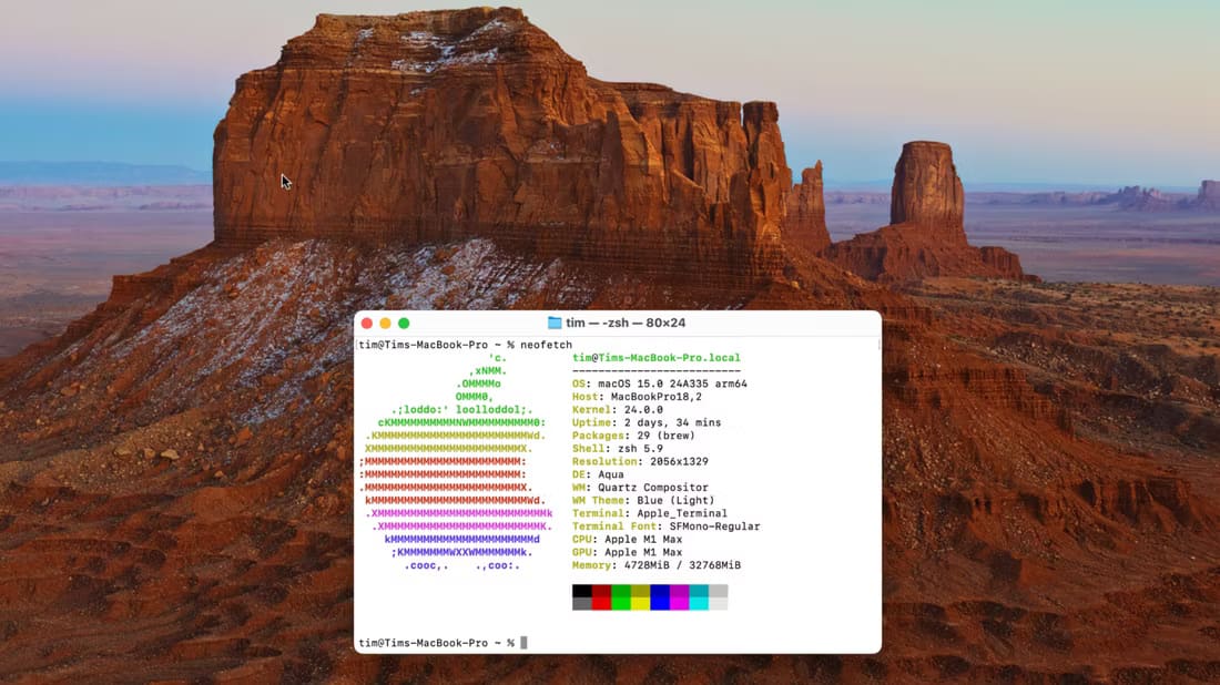 استخدم الألوان مع Terminal في جهاز Mac لإضافة لمسة جمالية وتحسين الوظائف - %categories