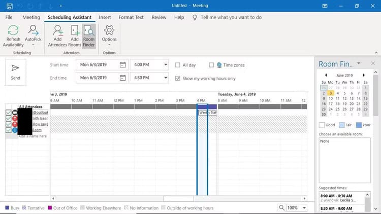 تنظيم الاجتماعات بفعالية باستخدام مساعد الجدولة في Outlook - %categories