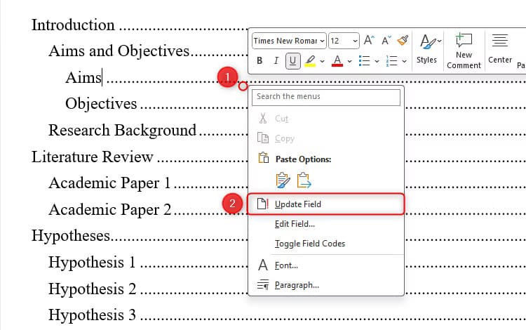 طريقة إنشاء وتحديث جدول المحتويات بسهولة في Microsoft Word - %categories