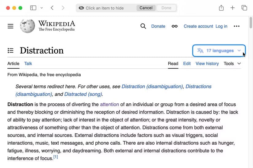 كيفية استخدام ميزة Distraction Control في Safari لتنظيف صفحات الويب المزدحمة على Mac - %categories