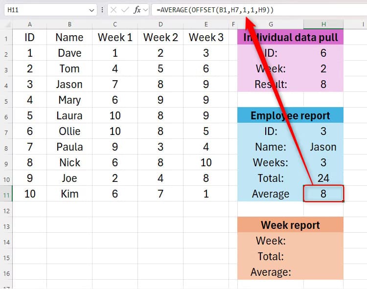 كيفية استخدام دالة OFFSET في Excel - %categories