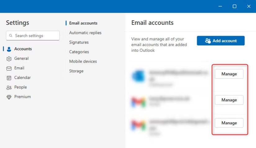 كيفية إضافة وإدارة حسابات متعددة في Outlook بكل سهولة - %categories