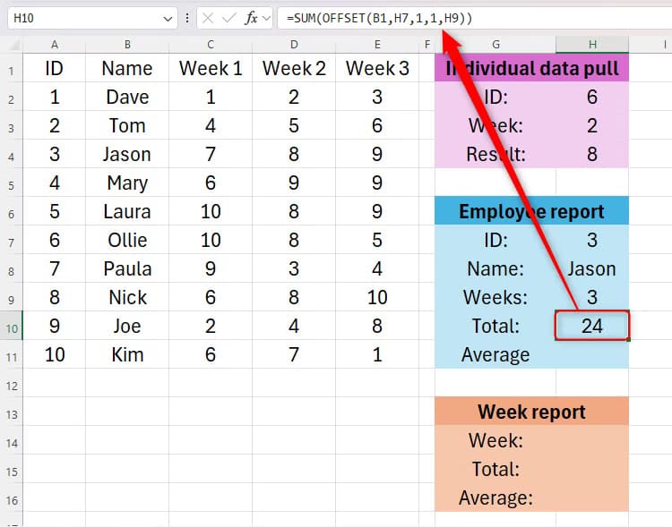 كيفية استخدام دالة OFFSET في Excel - %categories