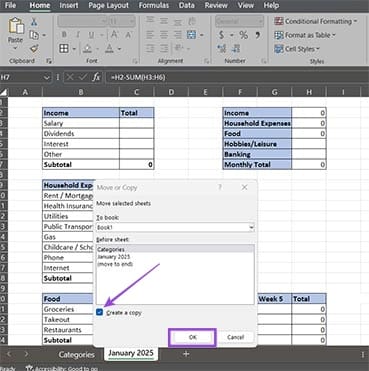 خطوات بسيطة لإنشاء متتبع ميزانية شهرية باستخدام Excel - %categories