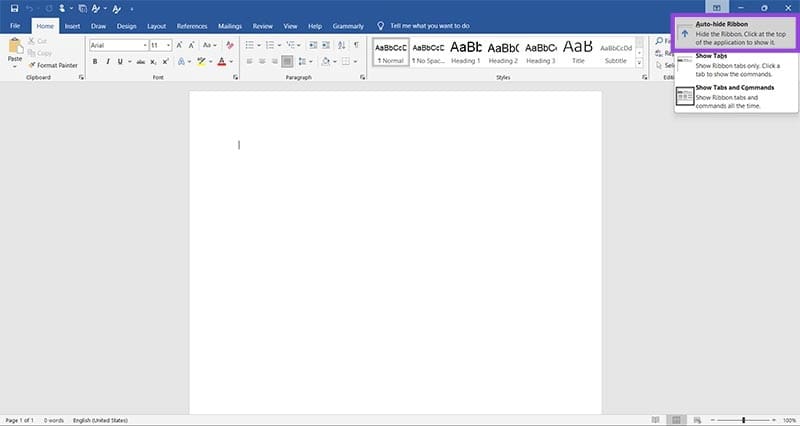 كيفية إخفاء واستعادة شريط الأدوات في Microsoft Word - %categories