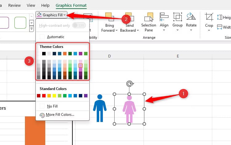 إضافة الصور والأيقونات إلى أعمدة المخططات في Excel بخطوات بسيطة - %categories