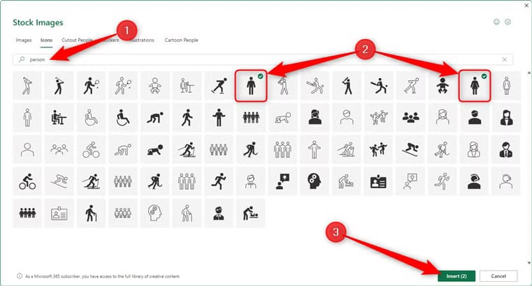 إضافة الصور والأيقونات إلى أعمدة المخططات في Excel بخطوات بسيطة - %categories