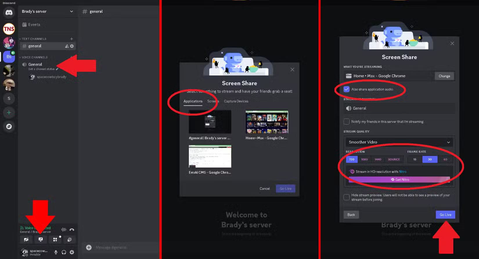 طريقة بث محتوى Max على Discord بسهولة - %categories