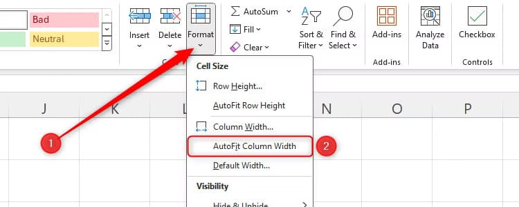 طرق تعديل عرض الأعمدة في Excel ليتناسب مع البيانات تلقائيًا - %categories