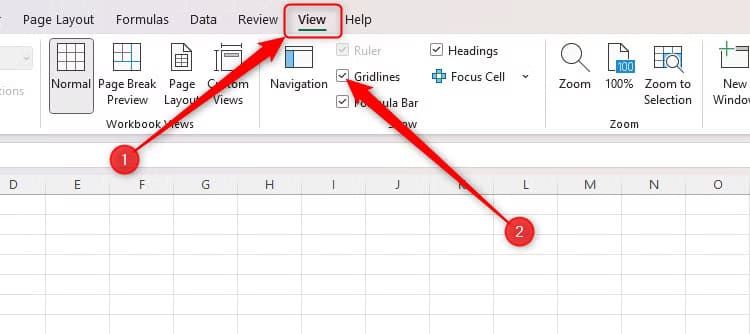 كيفية التحكم في ظهور خطوط الشبكة في Excel لتحسين عرض البيانات - %categories