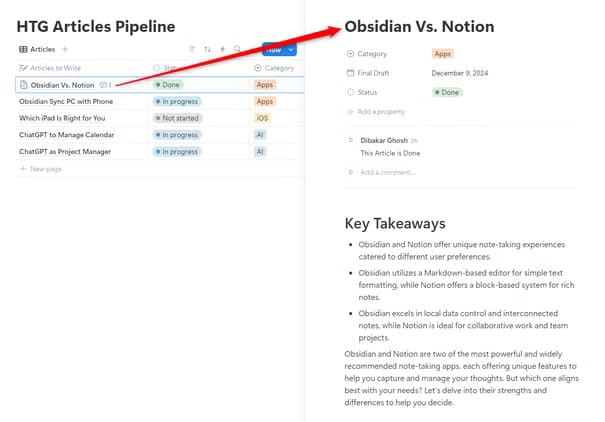 مقارنة شاملة بين Obsidian وNotion لمعرفة أفضل تطبيق لتدوين الملاحظات - %categories