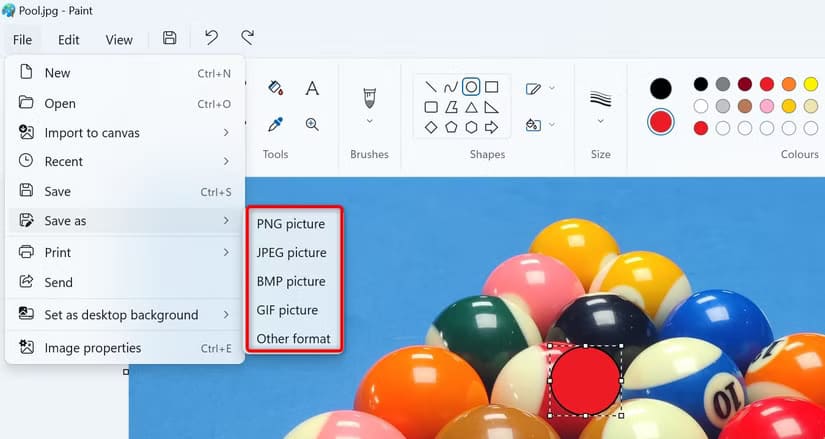 6-paint-save-photo أفضل طرق حماية الصور وإخفاء معلوماتها الحساسة على Windows 11