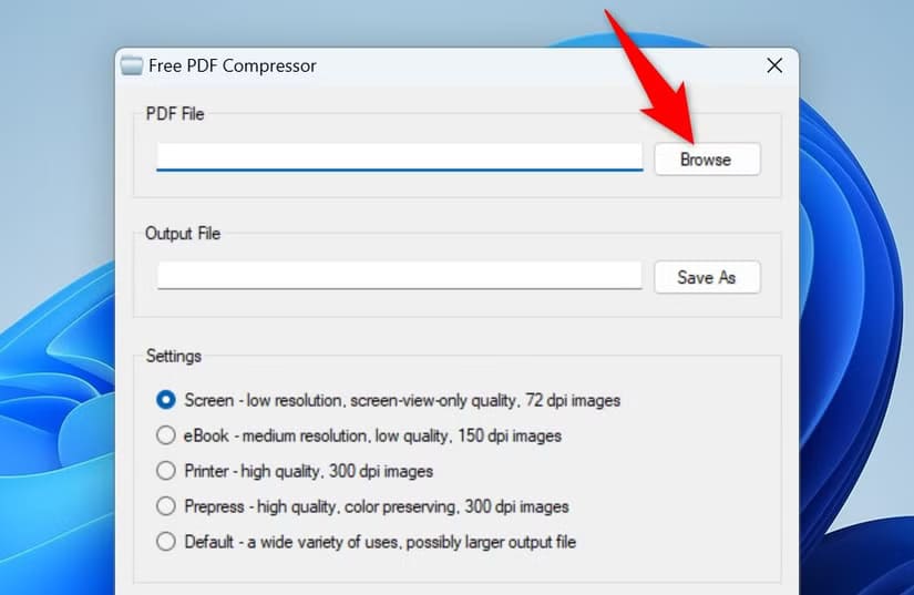 1-free-pdf-compressor-source-file أسهل الطرق لضغط ملفات PDF على نظام Windows 11