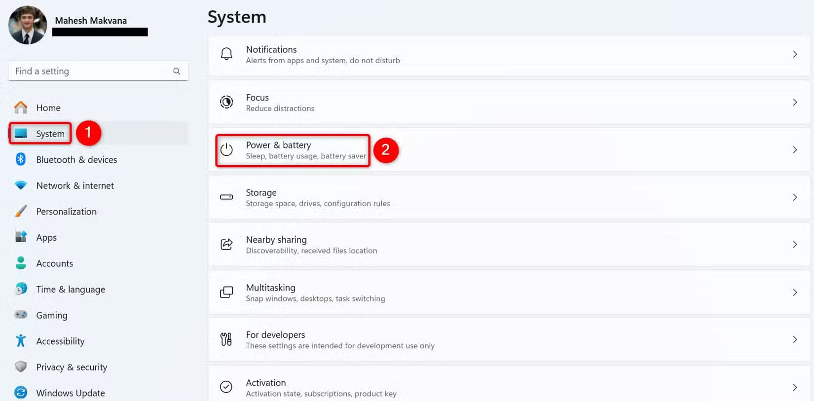 1-power-battery-settings كيف تكتشف التطبيقات التي تستهلك طاقة البطارية على Windows 11 وتتعامل معها