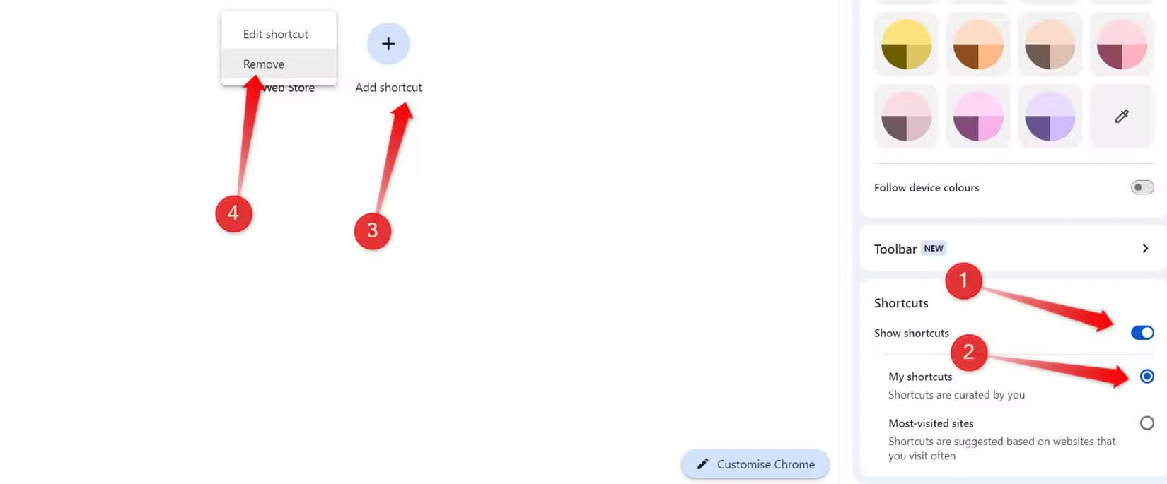 2-changing-shortcuts-settings-and-adding-and-removing-shortcuts-on-the-new-tab-page-in-chrome كيف تجعل متصفح Chrome أكثر ملاءمة لاحتياجاتك الشخصية