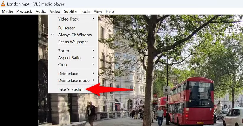 2-vlc-take-snapshot خطوات سهلة لاستخراج الصور من مقاطع الفيديو على نظام Windows 11