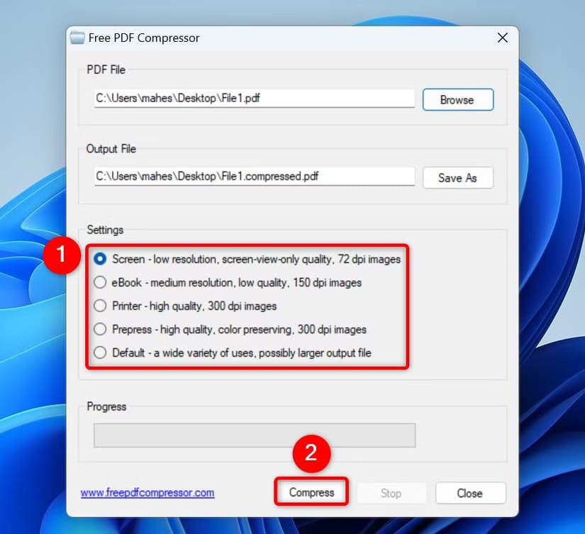 3-free-pdf-compressor-compress-file أسهل الطرق لضغط ملفات PDF على نظام Windows 11