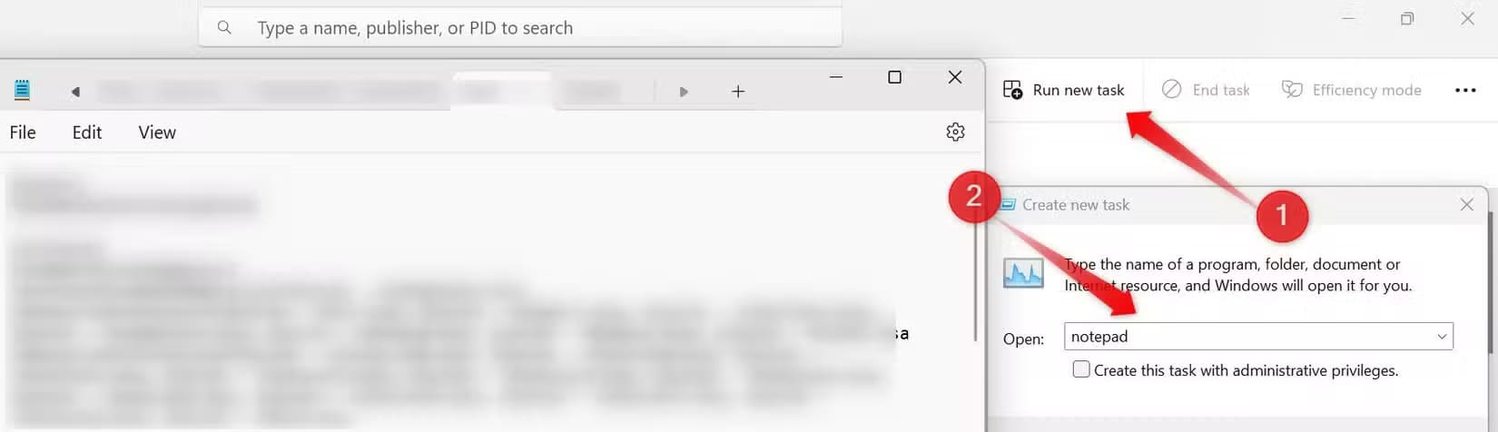 5-running-notepad-as-a-new-task-in-task-manager أسرار إدارة المهام بكفاءة على نظام Windows
