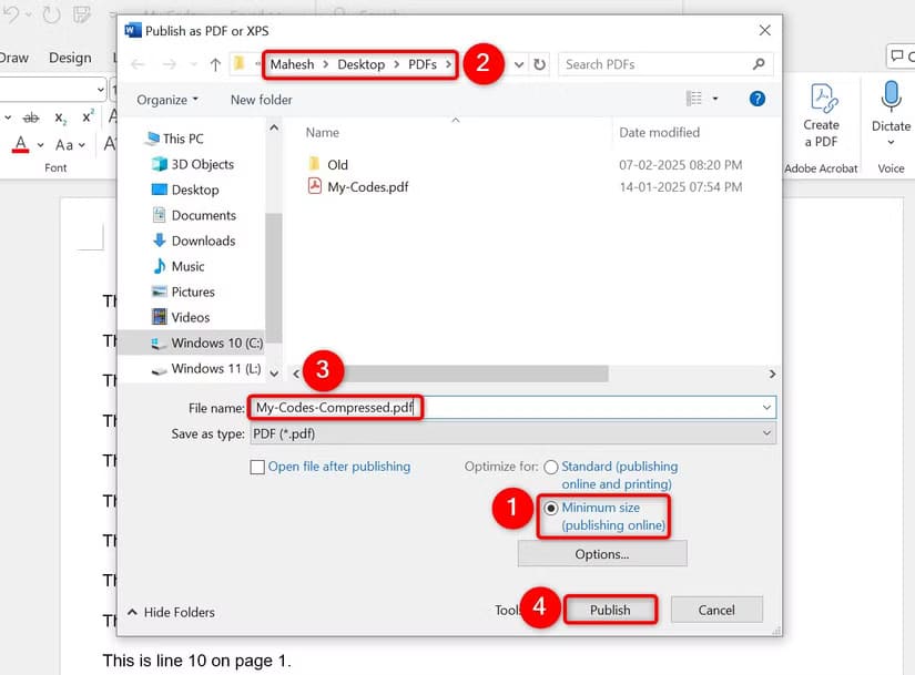 6-ms-word-compress-pdf أسهل الطرق لضغط ملفات PDF على نظام Windows 11