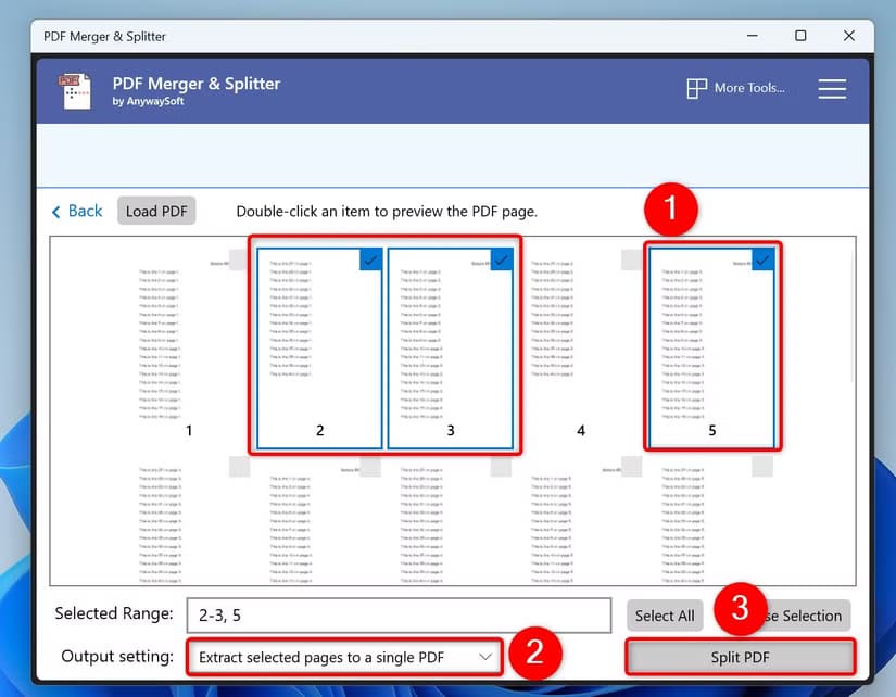 7-pdf-merger-splitter-select-pdf-pages خطوات بسيطة لتقسيم ملفات PDF على نظام Windows 11