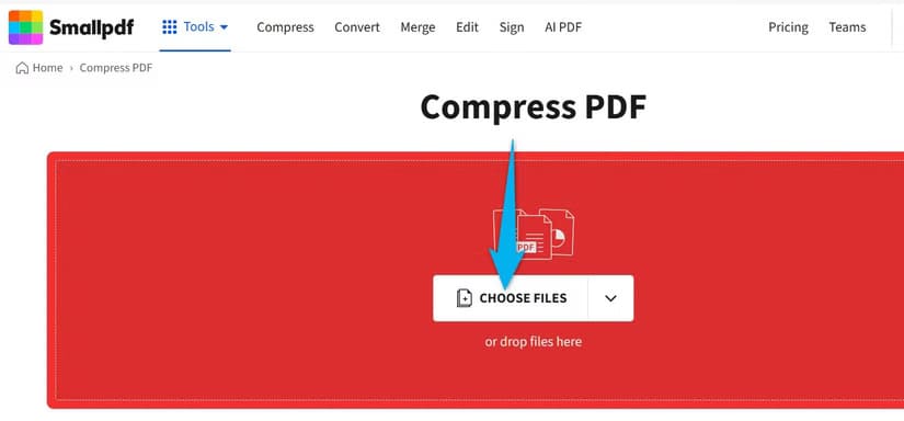 7-smallpdf-upload-pdf أسهل الطرق لضغط ملفات PDF على نظام Windows 11