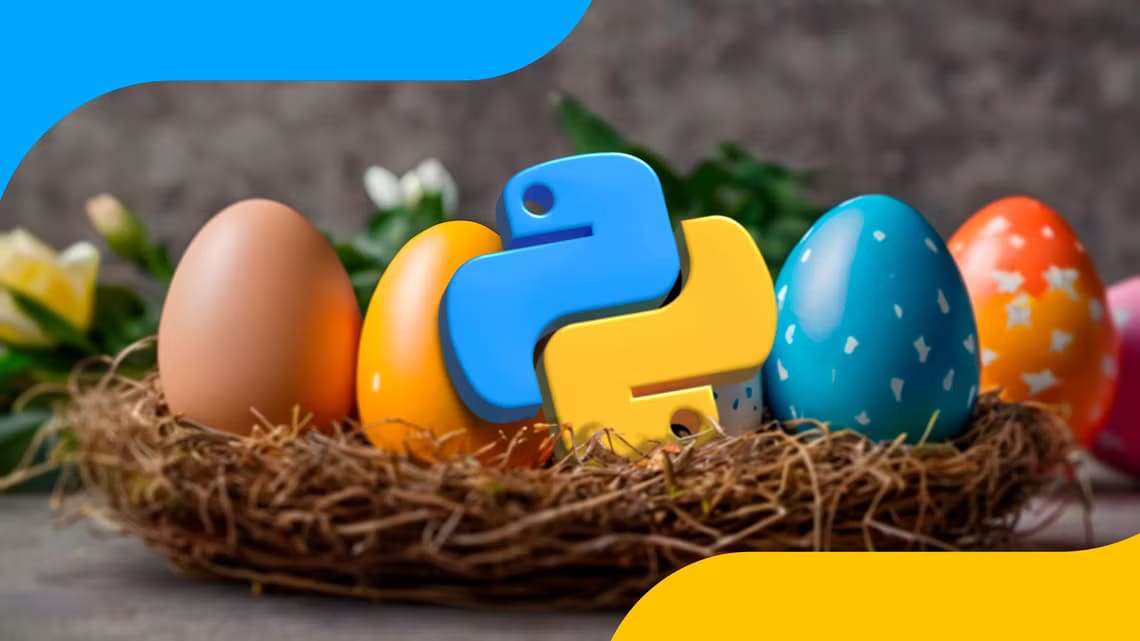 a-basket-full-of-easter-eggs-and-the-python-logo اكتشف 5 ميزات مخفية في Python تجعل تعلم البرمجة أكثر إمتاعًا