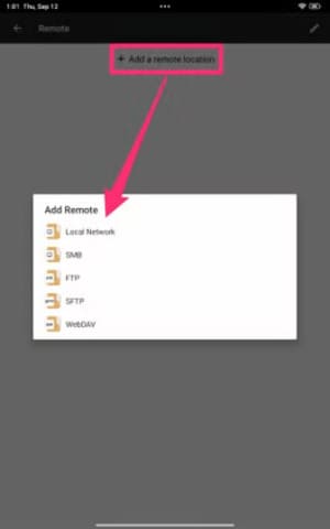 add-a-remote-location-then-select-local-network نقل الملفات بين أجهزة Mac وAndroid بسهولة ودون تعقيد