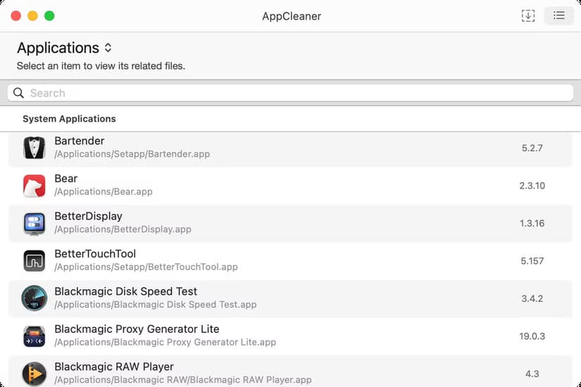 appcleaner-list-of-applications-to-remove طريقة فعالة لحذف تطبيقات Mac بدون ترك ملفات غير مرغوب فيها