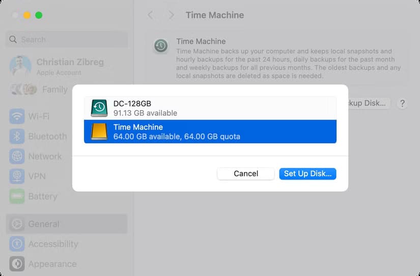 apple-macos-sequoia-15-3-system-settings-time-machine-add-backup-disk أفضل الطرق لاستخدام محركات الأقراص الخارجية مع أجهزة Mac بكل كفاءة