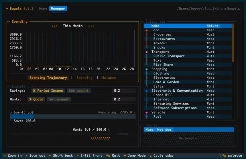 bagels-tui-1 واجهات نصية تفاعلية تعيد تشكيل تجربة استخدام Terminal