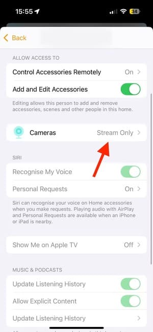 cameras-option-in-the-home-app-on-iphone كيفية تفعيل فيديو HomeKit الآمن لكاميرات المنزل الذكي وأهميته في 2025