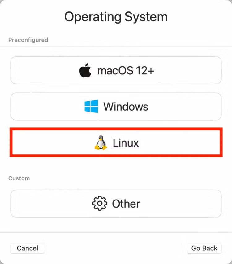 choose-preconfigured-operating-systems-or-create-a-custom-one إيجابيات وسلبيات تثبيت Linux على جهاز افتراضي