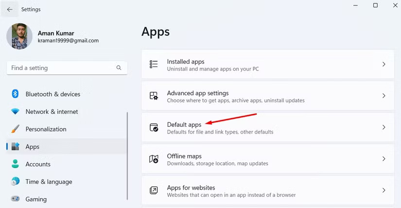 defaults-apps-section-of-the-settings-app إعدادات أساسية يجب ضبطها فور تثبيت Windows 11 لتحسين الأداء والأمان