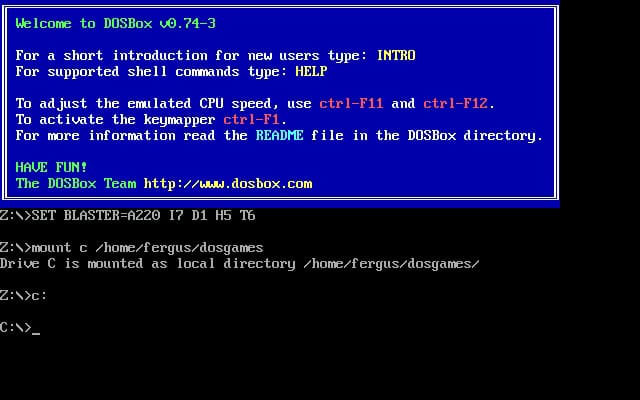 dosbox-mounted-1 تشغيل برامج MS-DOS القديمة على أجهزة Linux بسهولة: دليل عملي