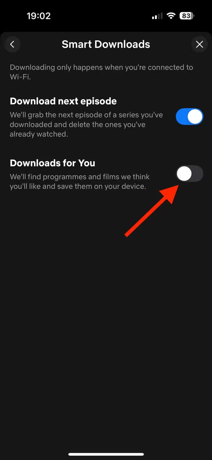 downloads-for-you-toggle-in-the-netflix-app-on-iphone ميزات خفية في Netflix تمنحك تجربة مشاهدة أفضل