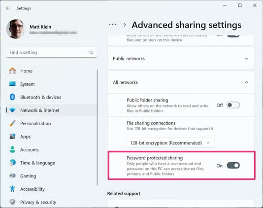 for-password-less-file-sharing-you-can-disable-password-protected-sharing أسهل الطرق لنقل الملفات بين أجهزة Mac وWindows دون تعقيدات