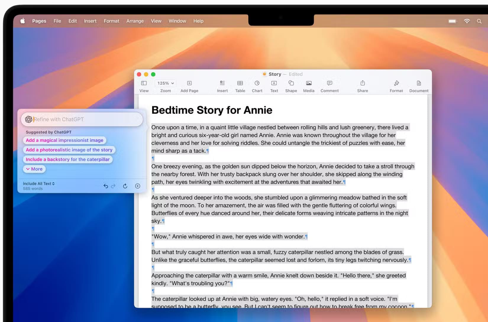 macos-sequoia-15-2-apple-intelligence-chatgpt-integration-writing-tools-compose مزايا Apple Pages التي تجعله خيارًا أفضل من Microsoft Word