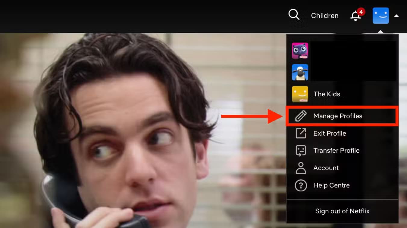 manage-profiles-option-in-profile-menu-for-netflix-in-a-browser-1 ميزات خفية في Netflix تمنحك تجربة مشاهدة أفضل