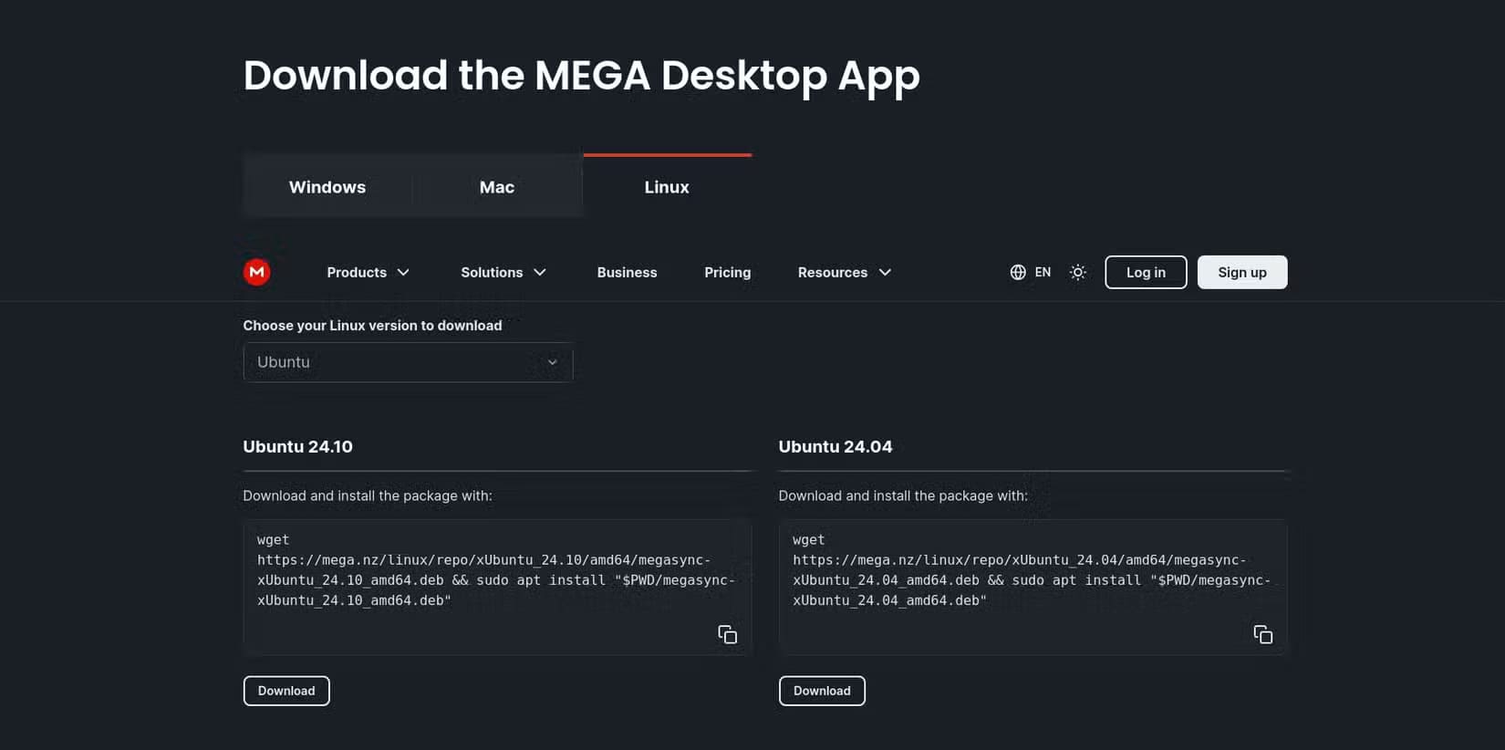 mega-desktop-app-ubuntu-linux-download-instructions أفضل منصات التخزين السحابي البديلة لـ Google Drive لمستخدمي Linux