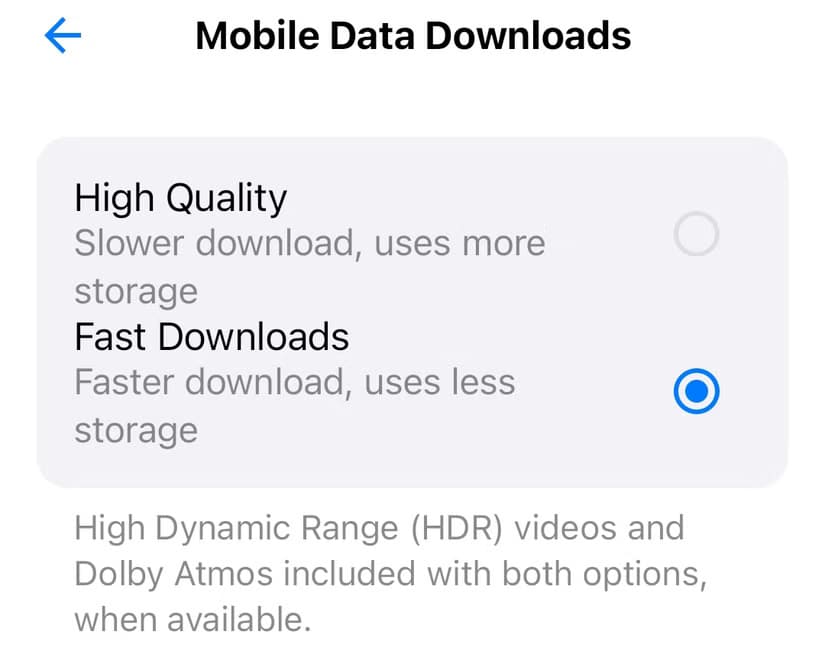 mobile-data-downloads-settings-on-the-apple-tv-android-app ما هي الميزات التي يحتاجها تطبيق Apple TV+ على أجهزة Android لتحسين تجربة المستخدم؟