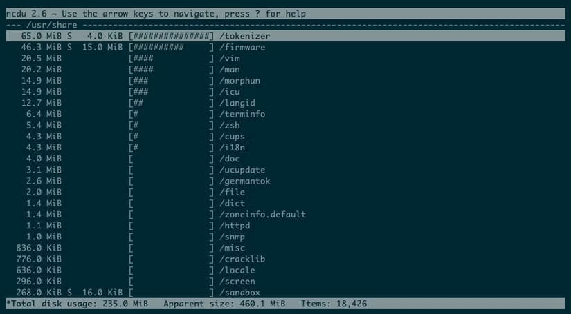 ncdu واجهات نصية تفاعلية تعيد تشكيل تجربة استخدام Terminal