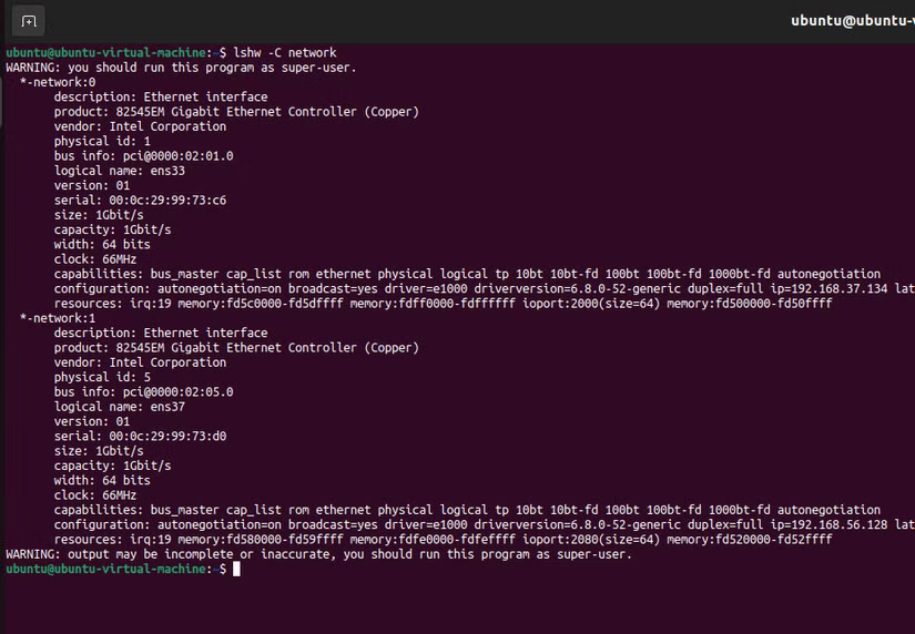 network-interface-details-from-lshw-command-in-ubuntu-terminal حلول سريعة لإصلاح مشاكل Wi-Fi على نظام Ubuntu