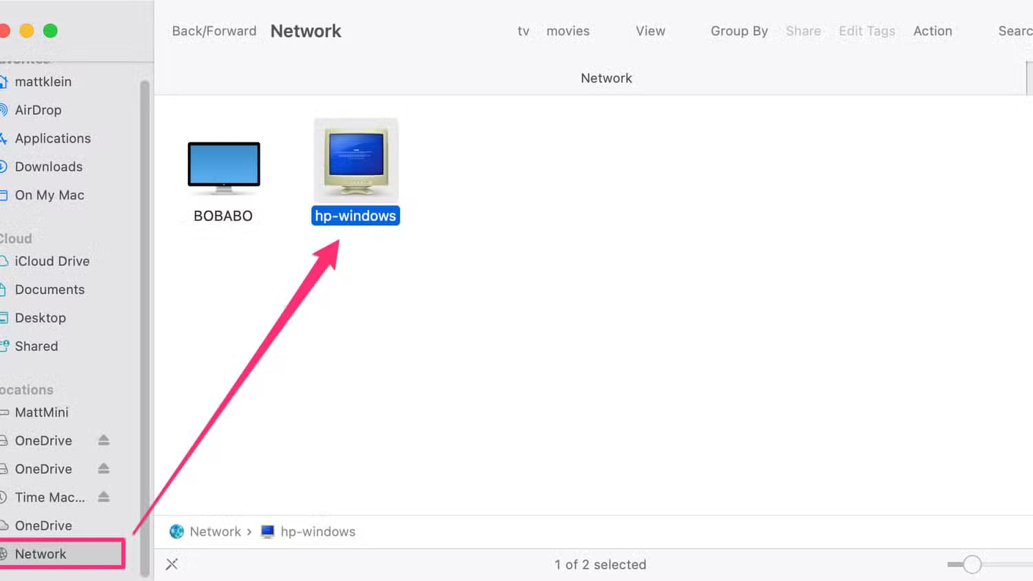 open-finder-then-select-network-then-select-your-windows-machine أسهل الطرق لنقل الملفات بين أجهزة Mac وWindows دون تعقيدات