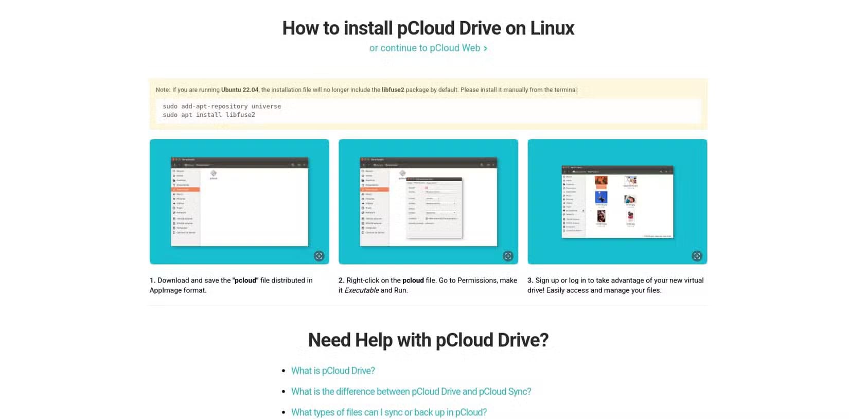 pcloud-drive-linux-app-download-page أفضل منصات التخزين السحابي البديلة لـ Google Drive لمستخدمي Linux