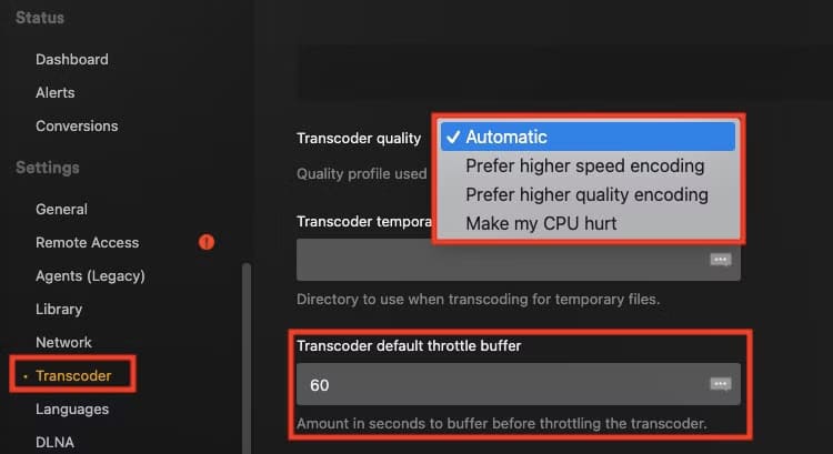 plex-transcoder-quality حلول فعّالة لمشكلات البث في Plex: دليل المستخدم