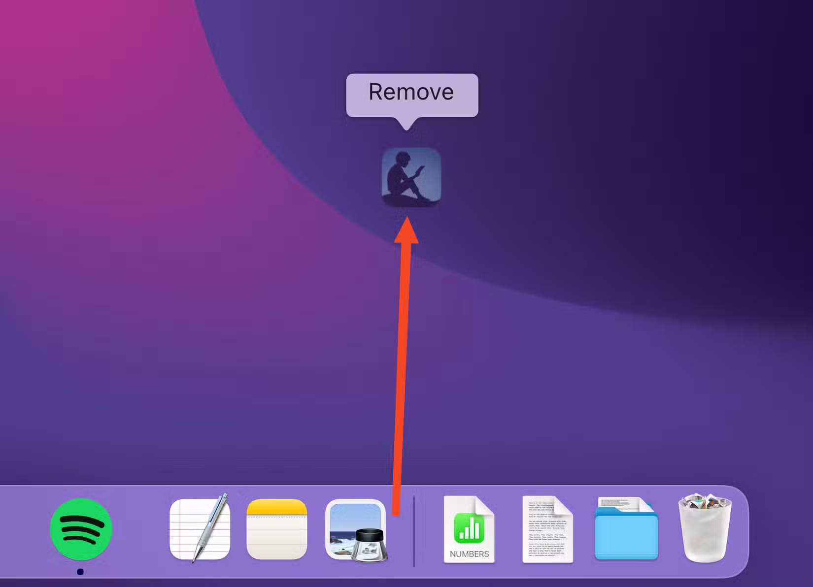 remove-an-app-from-the-dock تحسين تجربة استخدام Mac من خلال تخصيص Dock بطرق ذكية